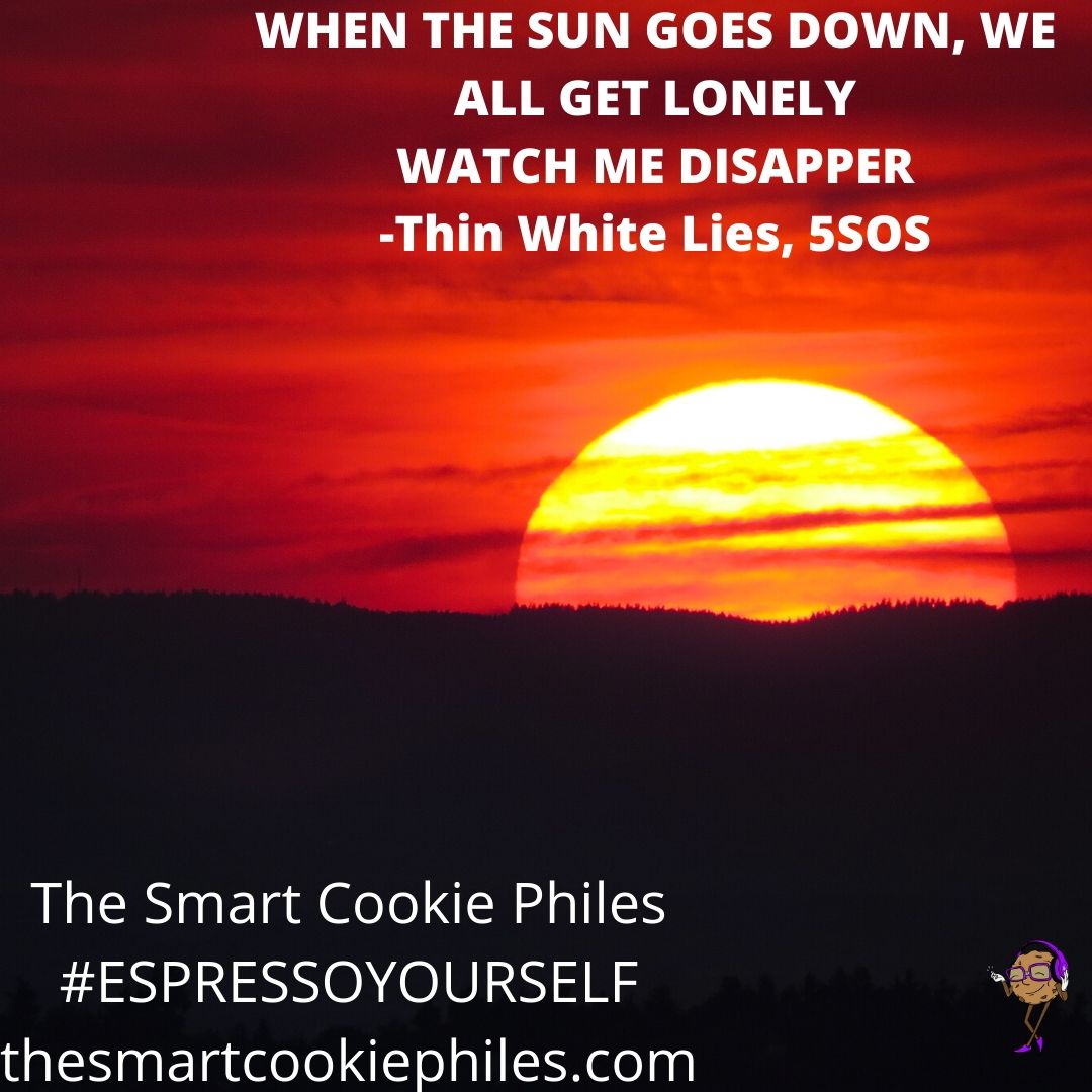 WHEN THE SUN GOES DOWN, WE ALL GET LONELY WATCH ME DISAPPER