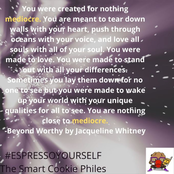 You were created for nothing mediocre. You are meant to tear down walls with your heart, push through oceans with your voice, and love all souls with all of your soul. You were made to love. You were made to stand